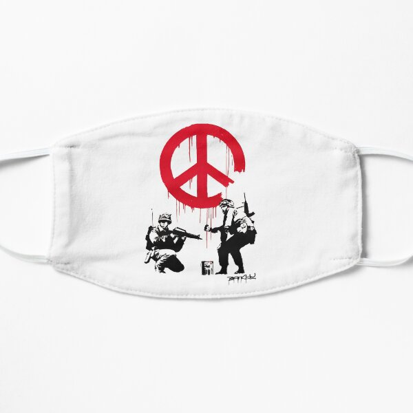 BANKSY Soldiers Paint Peace Sign Mask