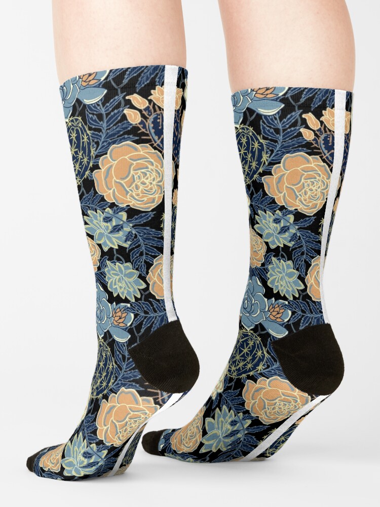 Alternate view of blue succulent Socks