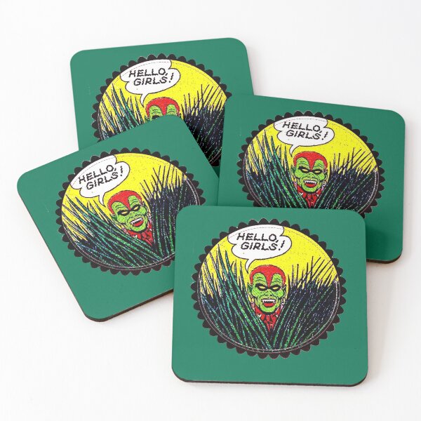 Item preview, Funny Comic Book Hello Girls! Retro Green Alien designed and sold by Art2Me.