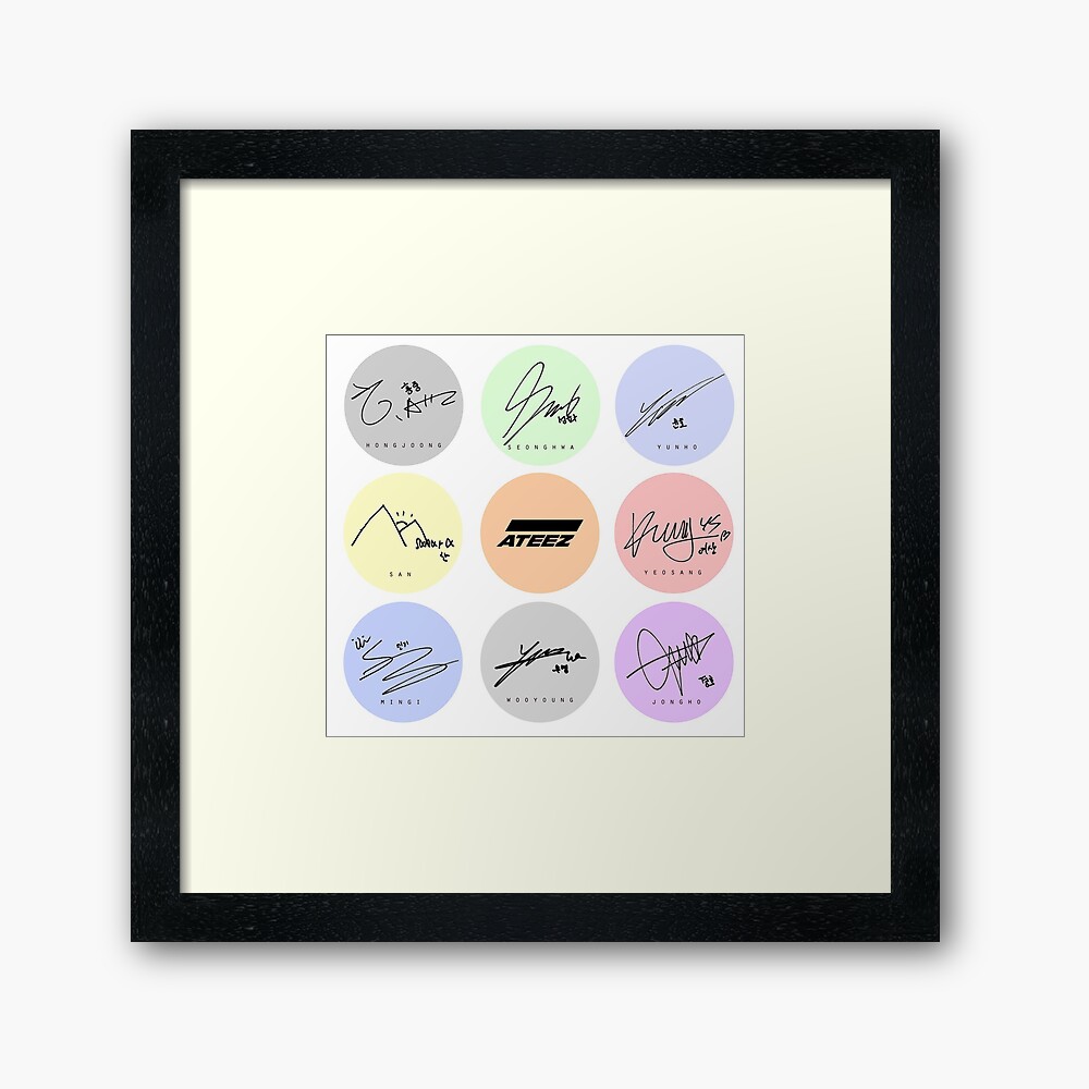 Carte de vœux for Sale avec l'œuvre « Modèle de signature Ateez