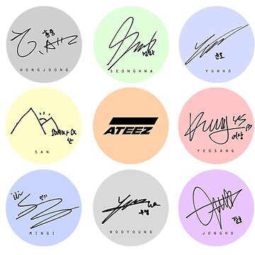 Ateez Signature Pattern Sticker for Sale by lovely-day