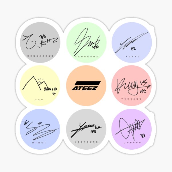 Ateez Signature Pattern Sticker for Sale by lovely-day