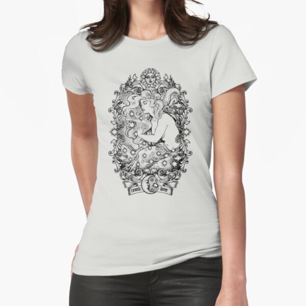 Cosmic Lovers - ink solo version Fitted T-Shirt