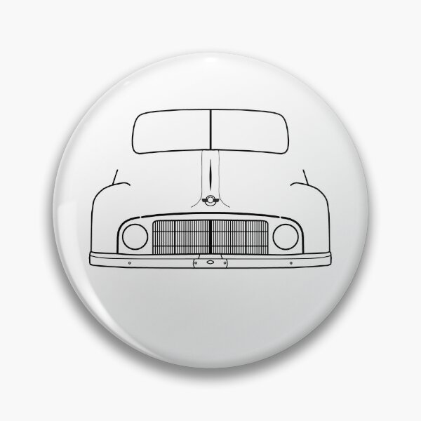 Artikelvorschau, Morris Minor MM Oldtimer-Umriss (schwarz) entworfen und verkauft von soitwouldseem.
