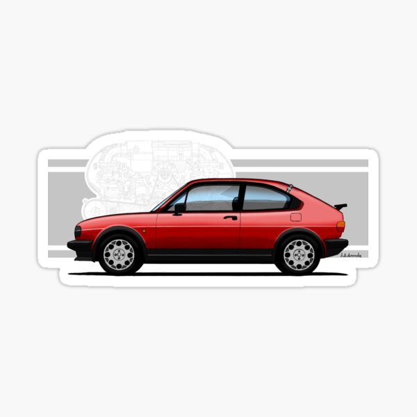 Item preview, My drawing of the iconic conical red Italian classic car designed by Giugiaro (for dark backgrounds) designed and sold by designjaag.