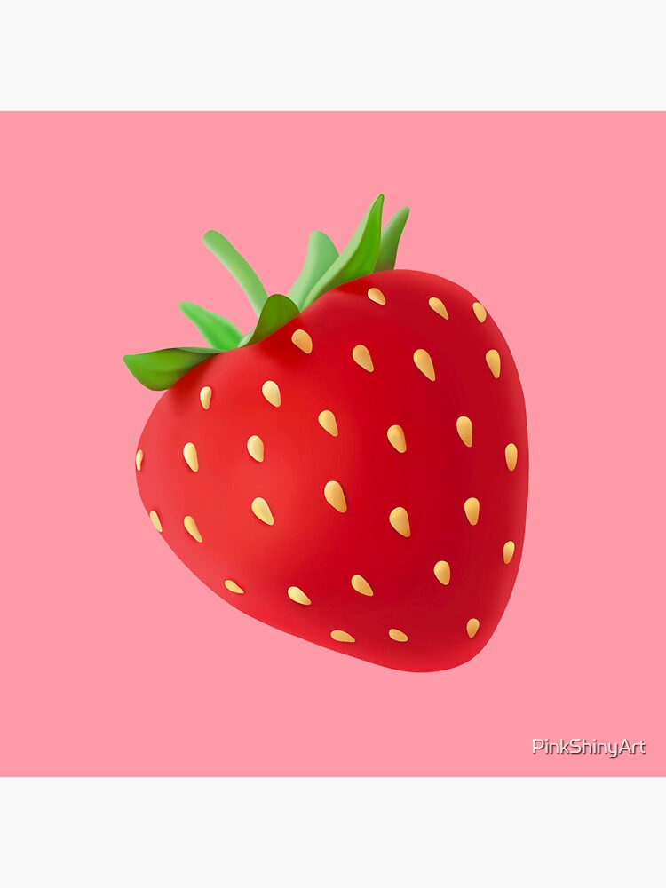 "Strawberry emoji !" Sticker for Sale by PinkShinyArt Redbubble