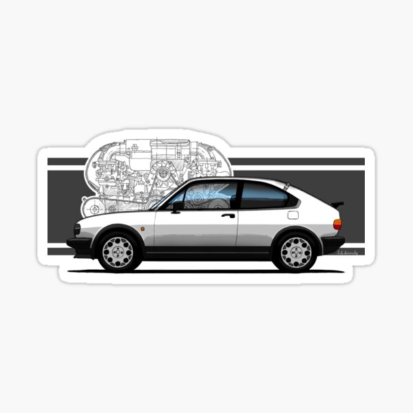 Item preview, My drawing of the iconic transparent tapered Italian classic car designed by Giugiaro (for light backgrounds) designed and sold by designjaag.