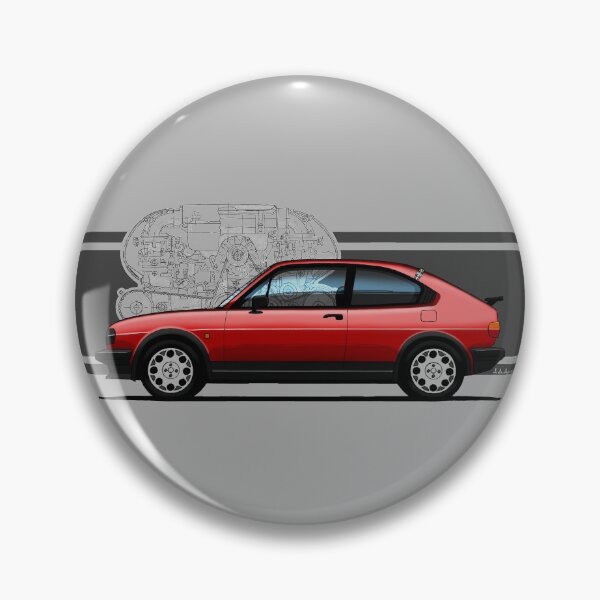 Artikelvorschau, Meine Zeichnung des von Giugiaro entworfenen roten italienischen Oldtimers (für helle Hintergründe) entworfen und verkauft von designjaag.