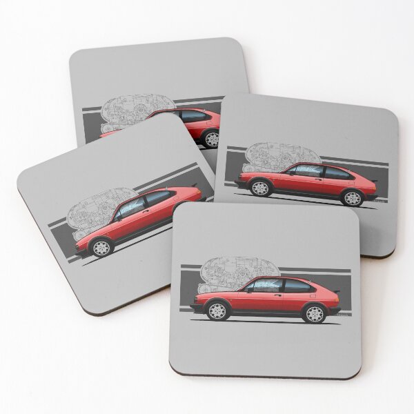 Item preview, My drawing of the iconic red Italian classic car designed by Giugiaro (for light backgrounds) designed and sold by designjaag.