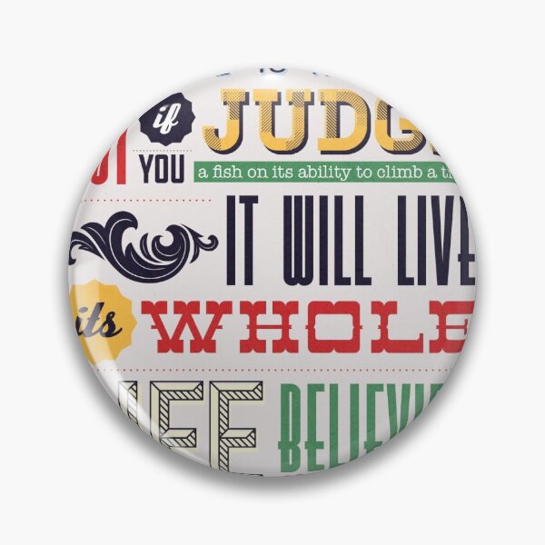 Item preview, Everyone is a Genius Albert Einstein Quote designed and sold by Rainbows Galore.