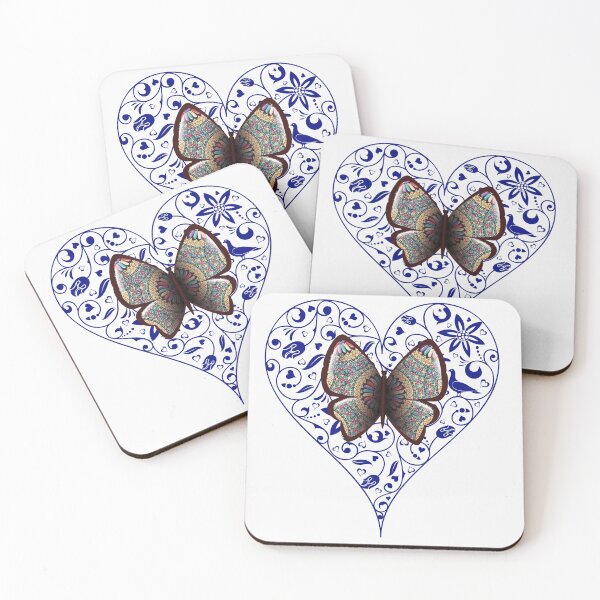 Item preview, Heart butterfly with mandala design colors designed and sold by corner-shop.
