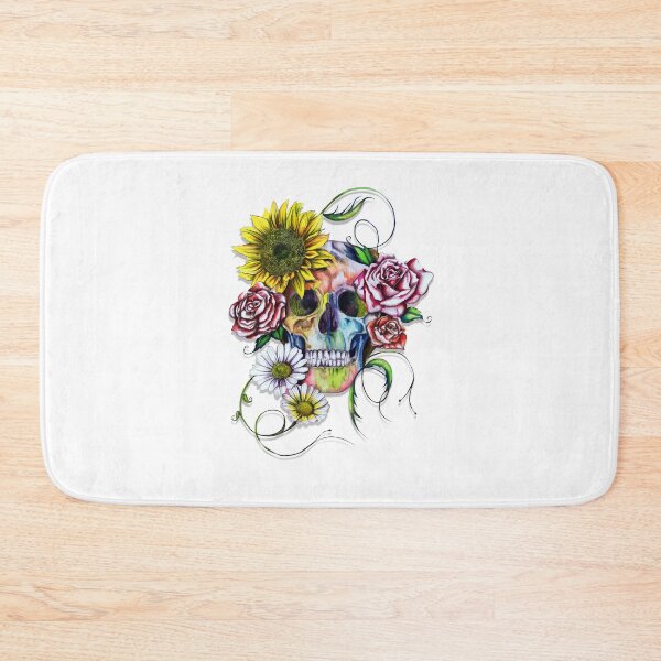 Item preview, Skull with flowers designed and sold by IsabelSalvador.