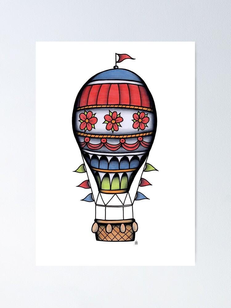 45 Cute Hot Air Balloon Tattoo Designs  Greenorc