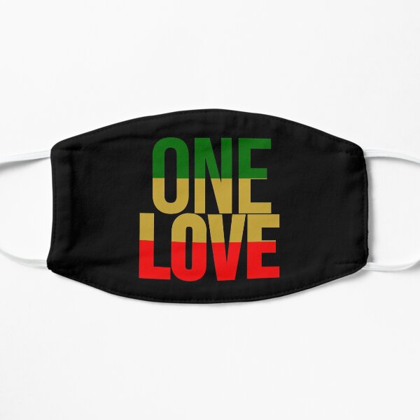 Rasta Colors One Love Flat Mask