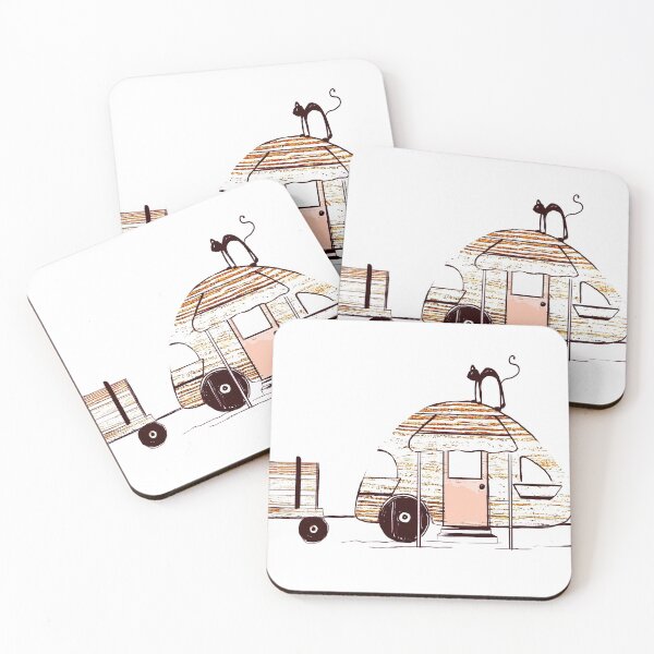 Happy Camper Coasters (Set of 4)