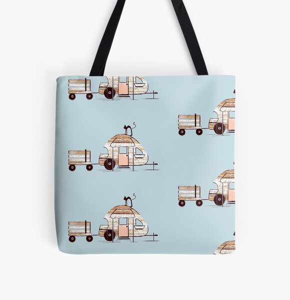 Happy Camper All Over Print Tote Bag