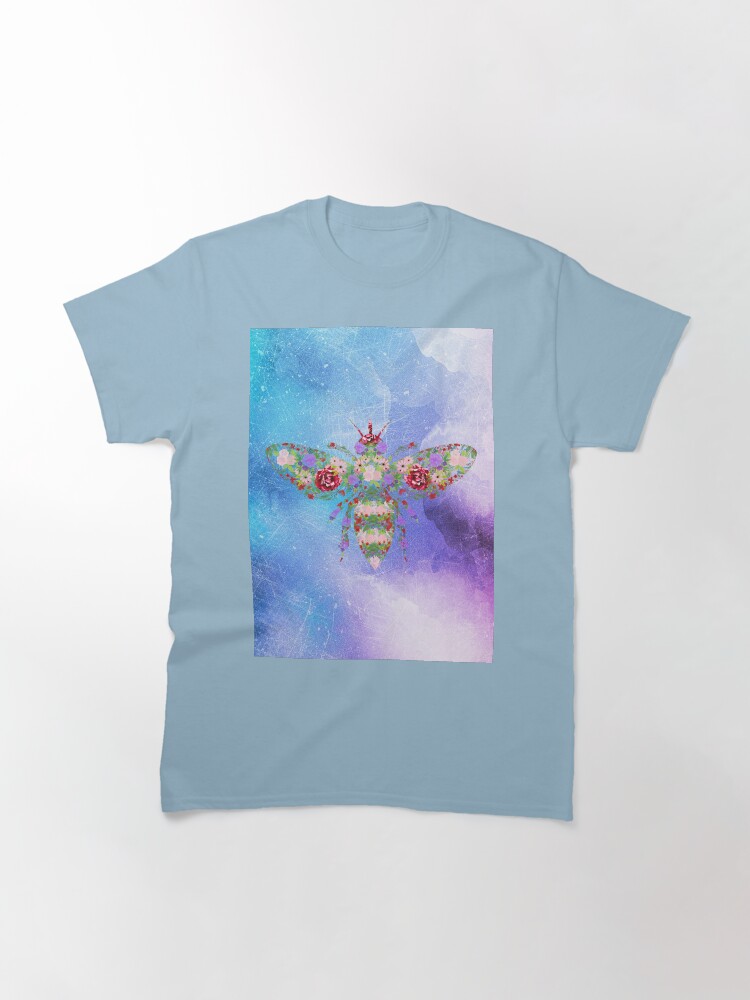 Alternate view of Distressed Watercolour Floral Bee Classic T-Shirt