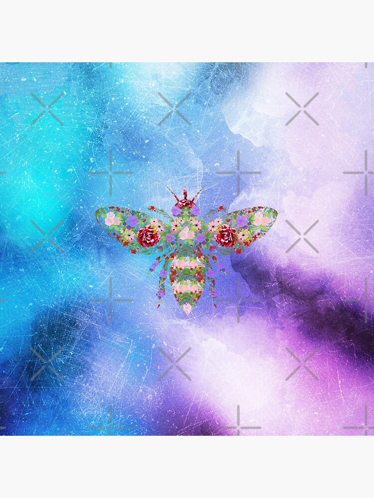 Distressed Watercolour Floral Bee by tribbledesign