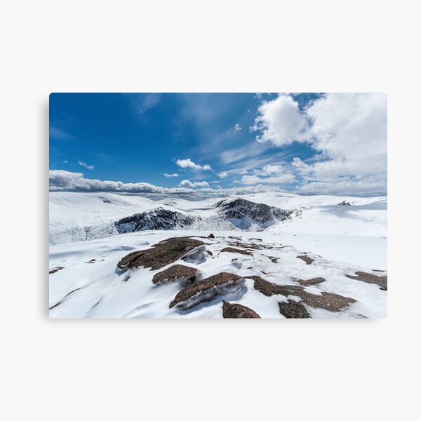 Mheadhoin, Etchachan and Macdui May Snow Metal Print