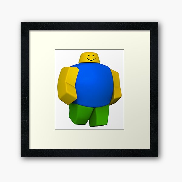 Roblox Default Noob Face Framed Art Print By Trainticket Redbubble - default dancing roblox noob