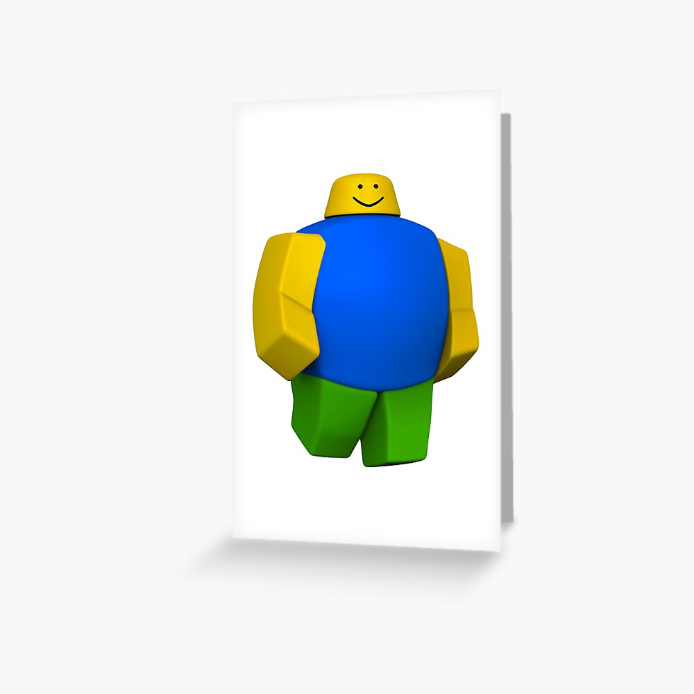 Noob Heavy Greeting Card By Theresthisthing Redbubble - noob fat roblox