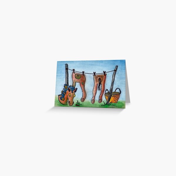 Pantomime horse washing day Greeting Card
