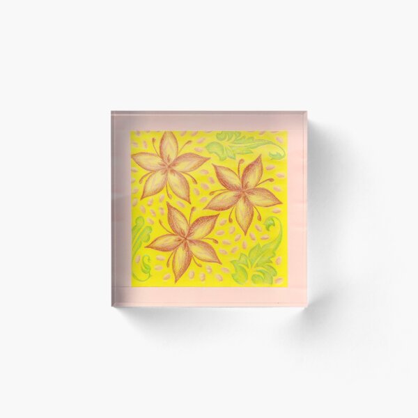 Flowers in the Pink Window Acrylic Block