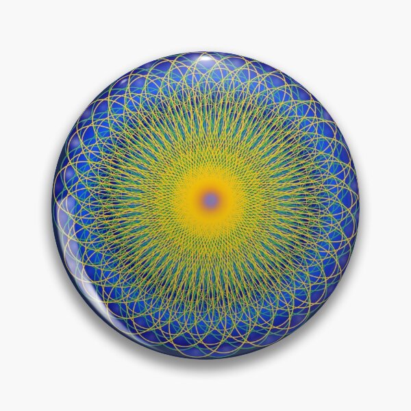 Item preview, Guilloche Mesmerizing Mandala Yellow and Blue designed and sold by headpossum.
