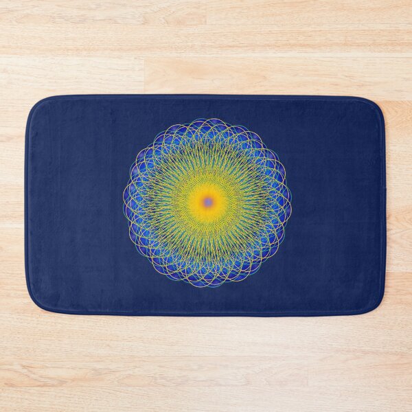 Item preview, Guilloche Mesmerizing Mandala Yellow and Blue designed and sold by headpossum.
