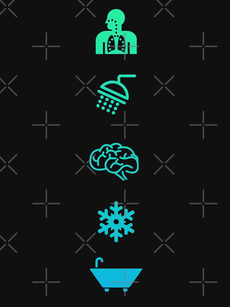 Wim Hof Inspired Design Breathing Cold Showers Mindset Cold Exposure Ice Baths Vertical Gradient by samchez