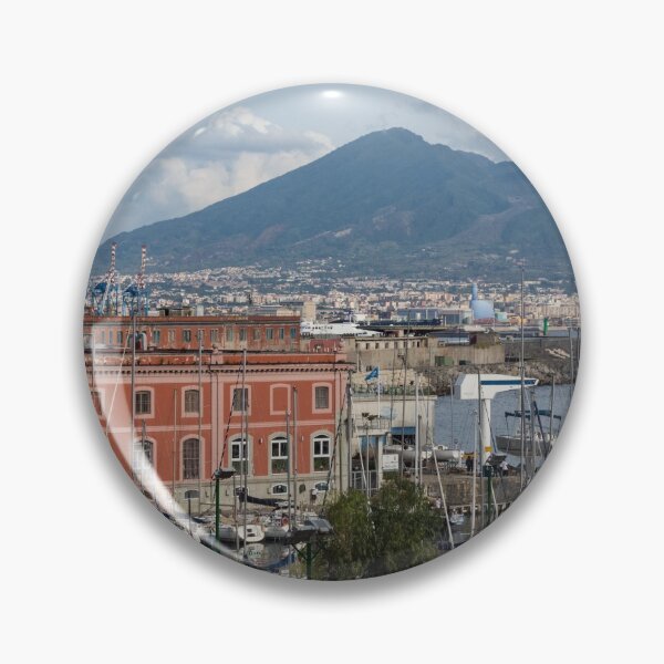 Item preview, Naples Italy Aerial Perspective - the Harbour and Mount Vesuvius designed and sold by Georgia Mizuleva.
