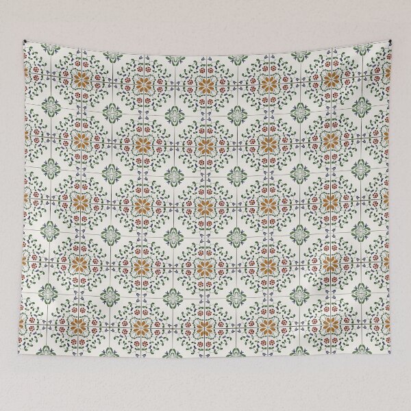 Item preview, Vintage Floral Motif Portuguese Tiles Pattern designed and sold by worldways.