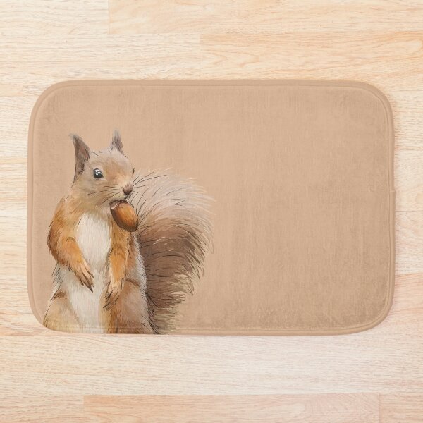 Squirreling Around Bath Mat