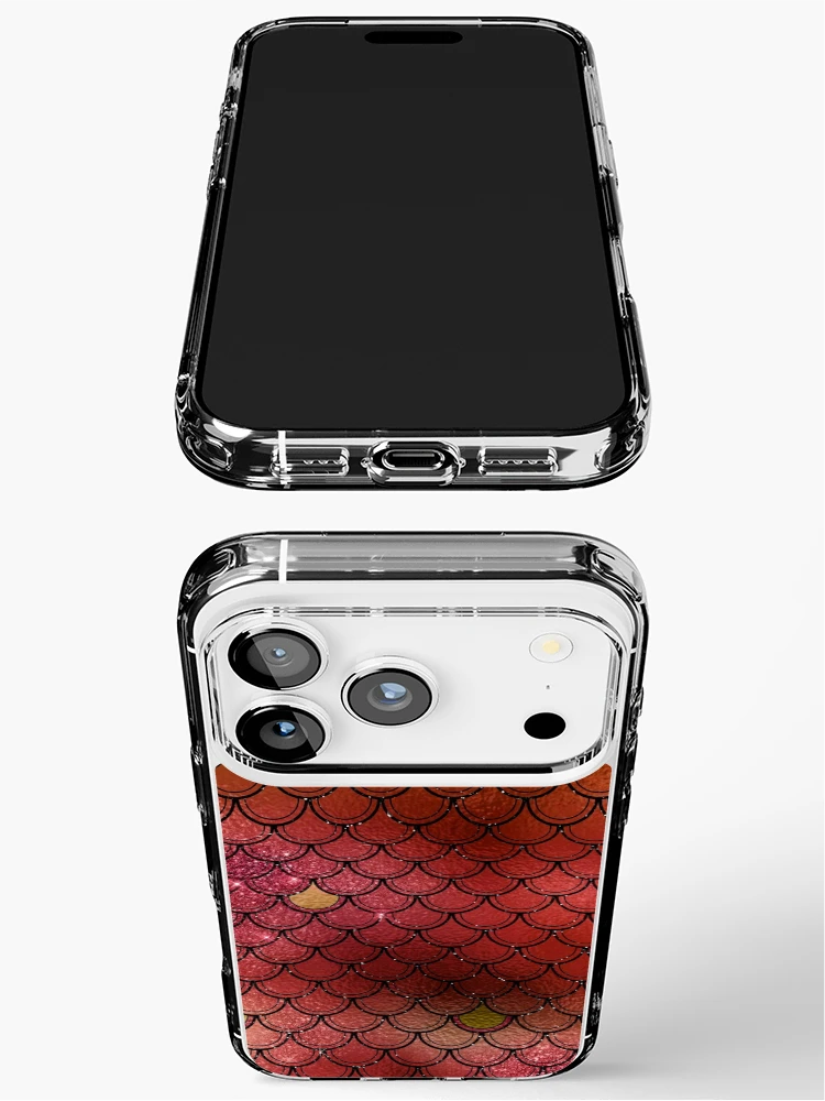 Thumbnail 3 of 5, iPhone Case, Red Mermaid Pattern designed and sold by MyTribePatterns.