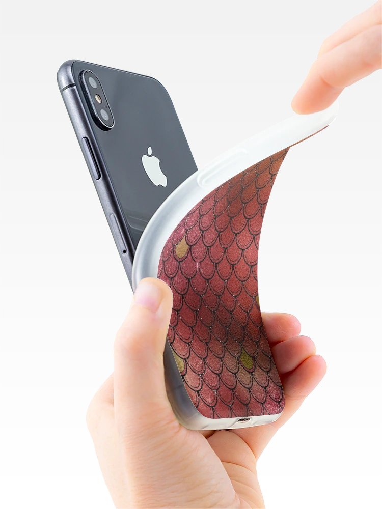 Thumbnail 4 of 5, iPhone Case, Red Mermaid Pattern designed and sold by MyTribePatterns.
