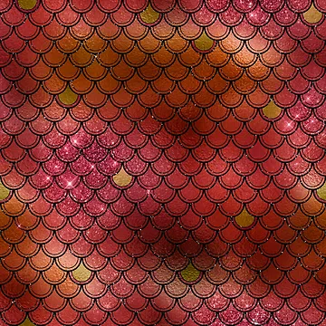 Artwork thumbnail, Red Mermaid Pattern by MyTribePatterns