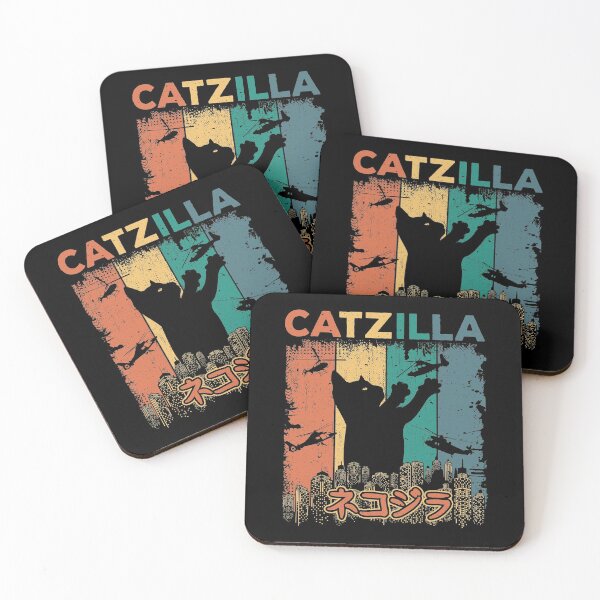 Item preview, Catzilla Japanese Funny Retro Catzilla designed and sold by AmoreRoso.