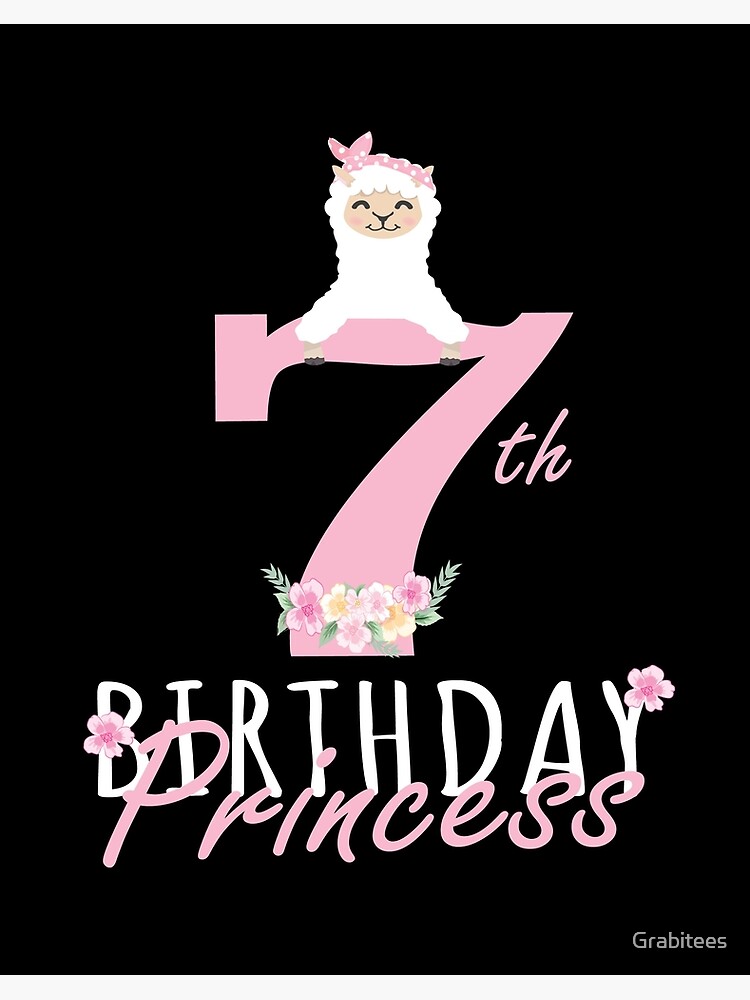 7th Birthday girl boy t-shirt 7 years old party gift Art Print by Grabitees