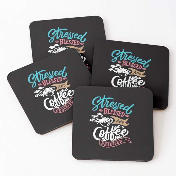 Item preview, Stressed coffee obsessed funny t-shirt designed and sold by coffeeapparel.