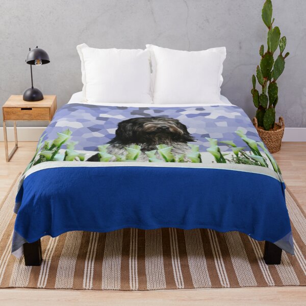 Item preview, Schapendoes dog in bathtub with grape calla flowers designed and sold by Move-Art.