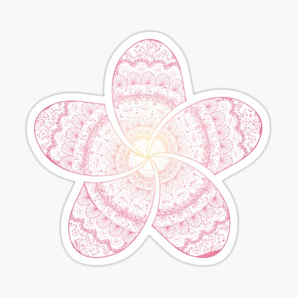 hippie pink frangipani mandala on gold coast night bokeh Sticker