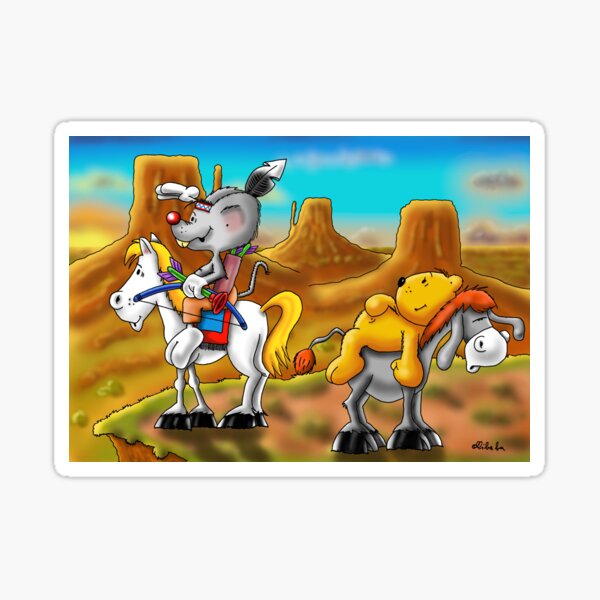 Indianermaus und der kleine dicke Bär Sticker