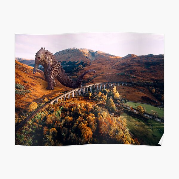 Glenfinnan Viaduct Landscape - with Monster Poster