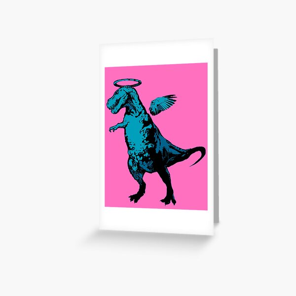 Angel Rex (pink and blue) Greeting Card