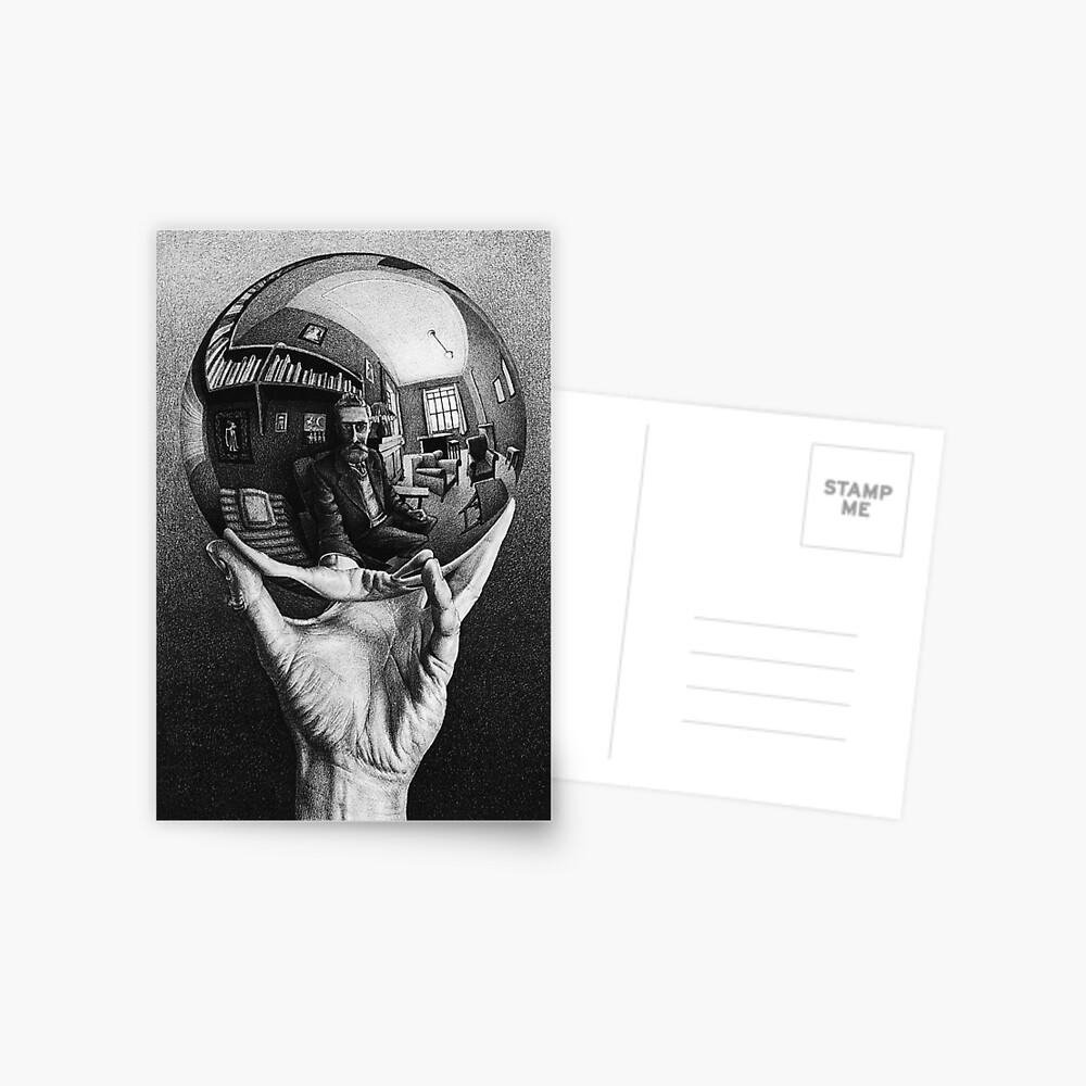 "M.C. Escher Hand mit reflektierender Kugel" Postkarte