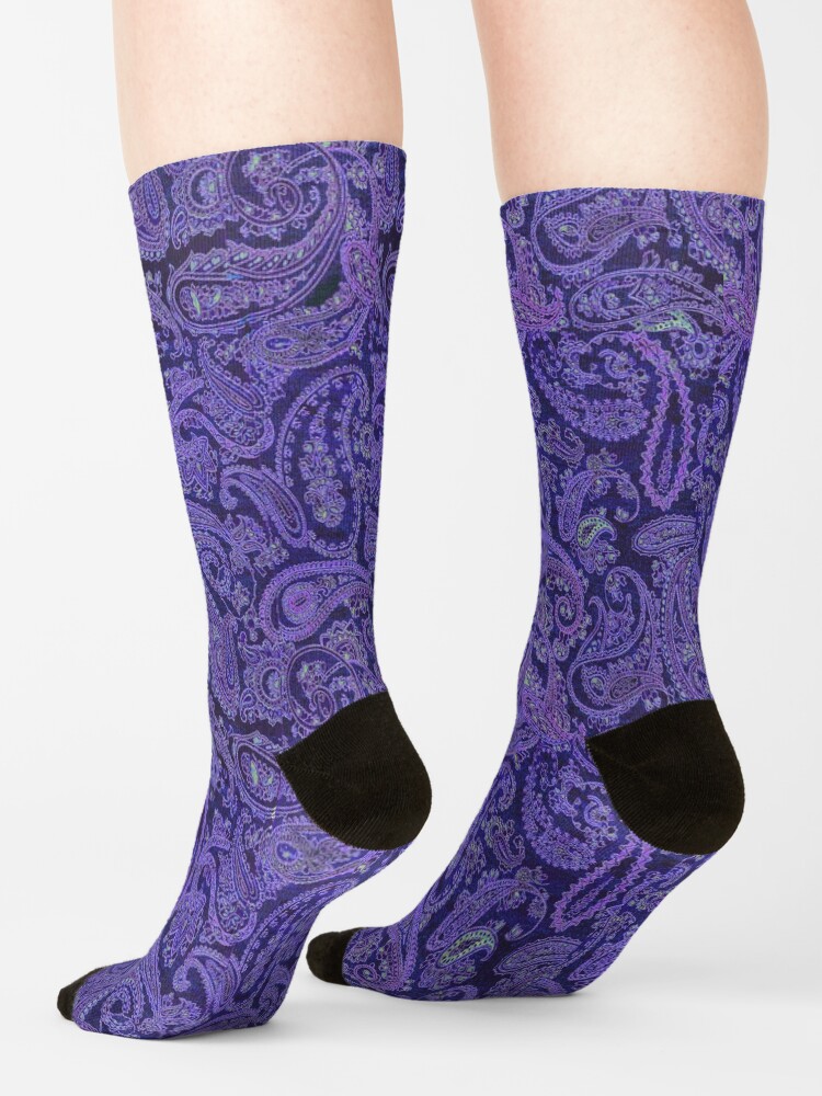 Alternate view of purple paisley Socks