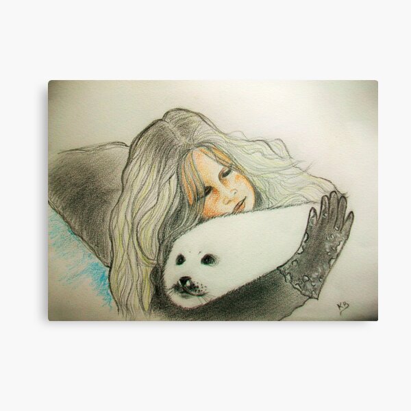 BB .. et bébé sceau .. Impression sur toile