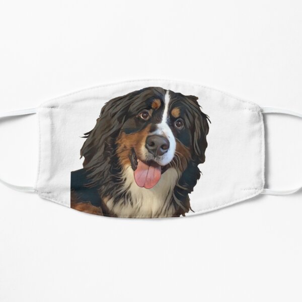 Happy Bernese Mountain Dog Art Flat Mask