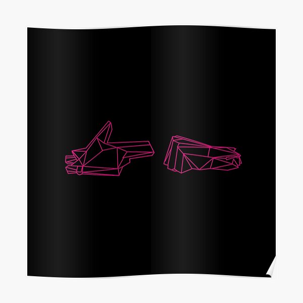 Run The Jewels 4 Wireframe Pink Poster