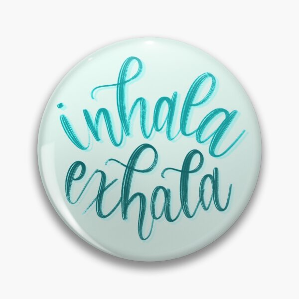 Item preview, Inahala Exhala - Inhale Exhale - Teal Blue Calligraphy Design designed and sold by Sarah Stone.